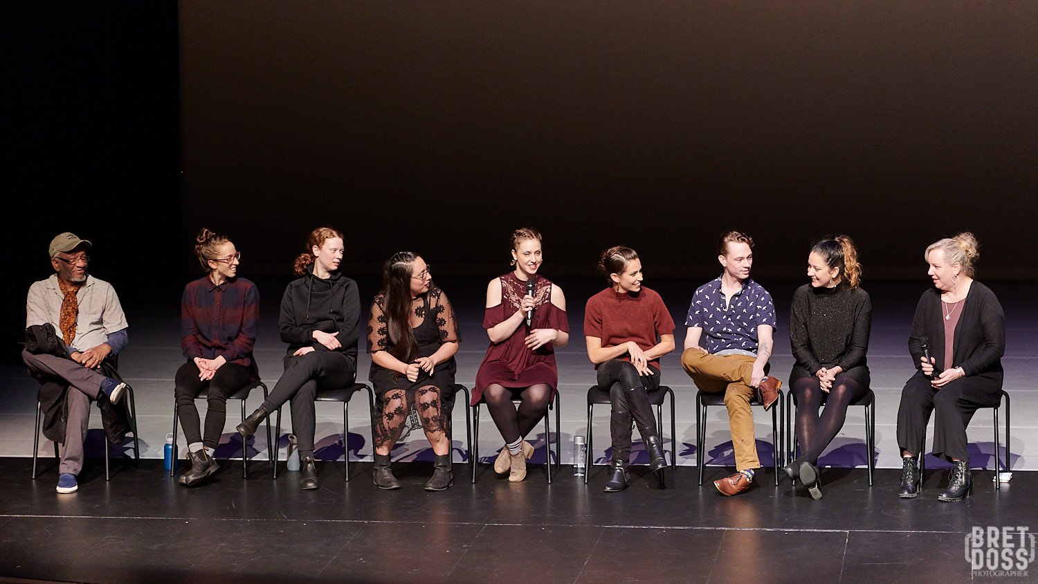CHOP SHOP artists in panel discussion on stage